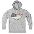 Born Into It USA Stars & Stripes hoodie in gray, featuring patriotic star and stripe design, casual streetwear style.