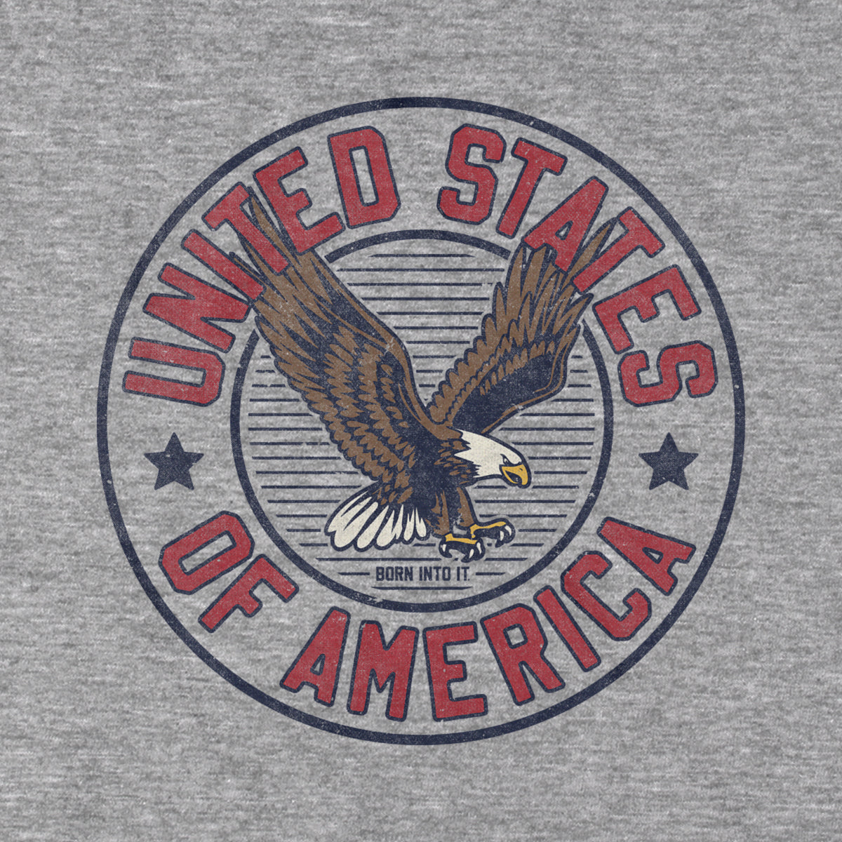 Gray United States of America Game Day T-Shirt by Born Into It, casual design with patriotic USA graphics.