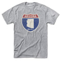 Born Into It Arizona Interstate Sign T-Shirt featuring gray graphic design on a casual cotton tee.