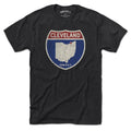 Born Into It Cleveland Interstate Sign T-Shirt featuring a graphic of a highway sign on soft cotton fabric.