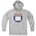 Born Into It Colorado Interstate Sign hoodie sweatshirt in gray featuring highway sign graphic on front, casual streetwear style.