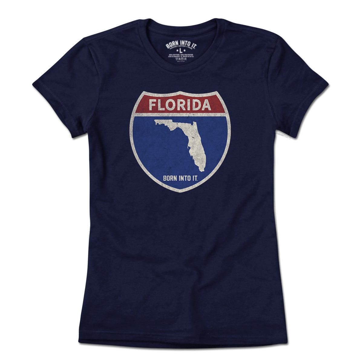 Light green Florida Interstate Sign T-Shirt by Born Into It featuring a highway sign graphic on the front.