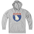 Born Into It Georgia Interstate Sign hoodie sweatshirt in gray, featuring a printed interstate sign graphic for casual wear.