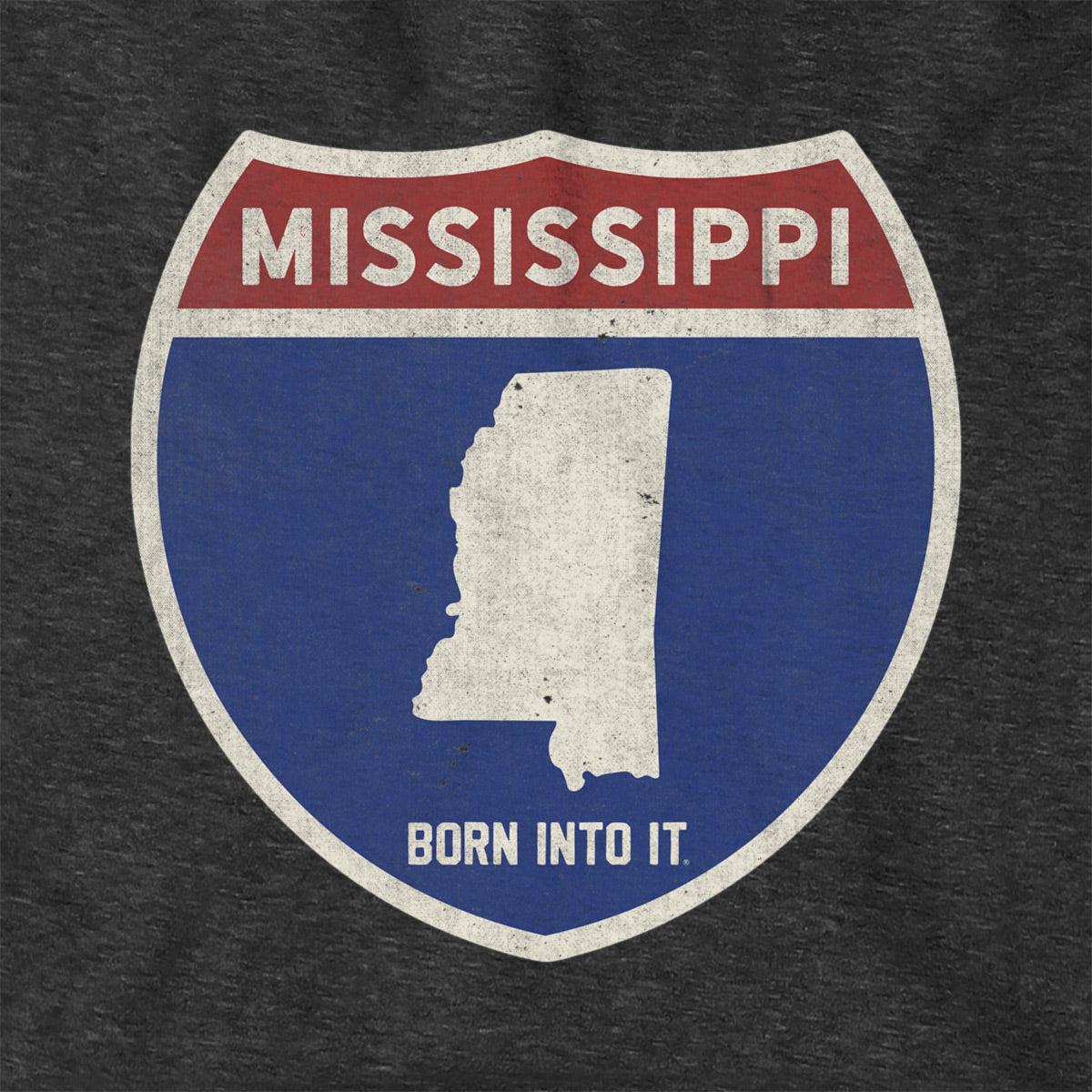 Born Into It Mississippi Interstate Sign hoodie featuring a comfortable sweatshirt with a bold interstate sign graphic.