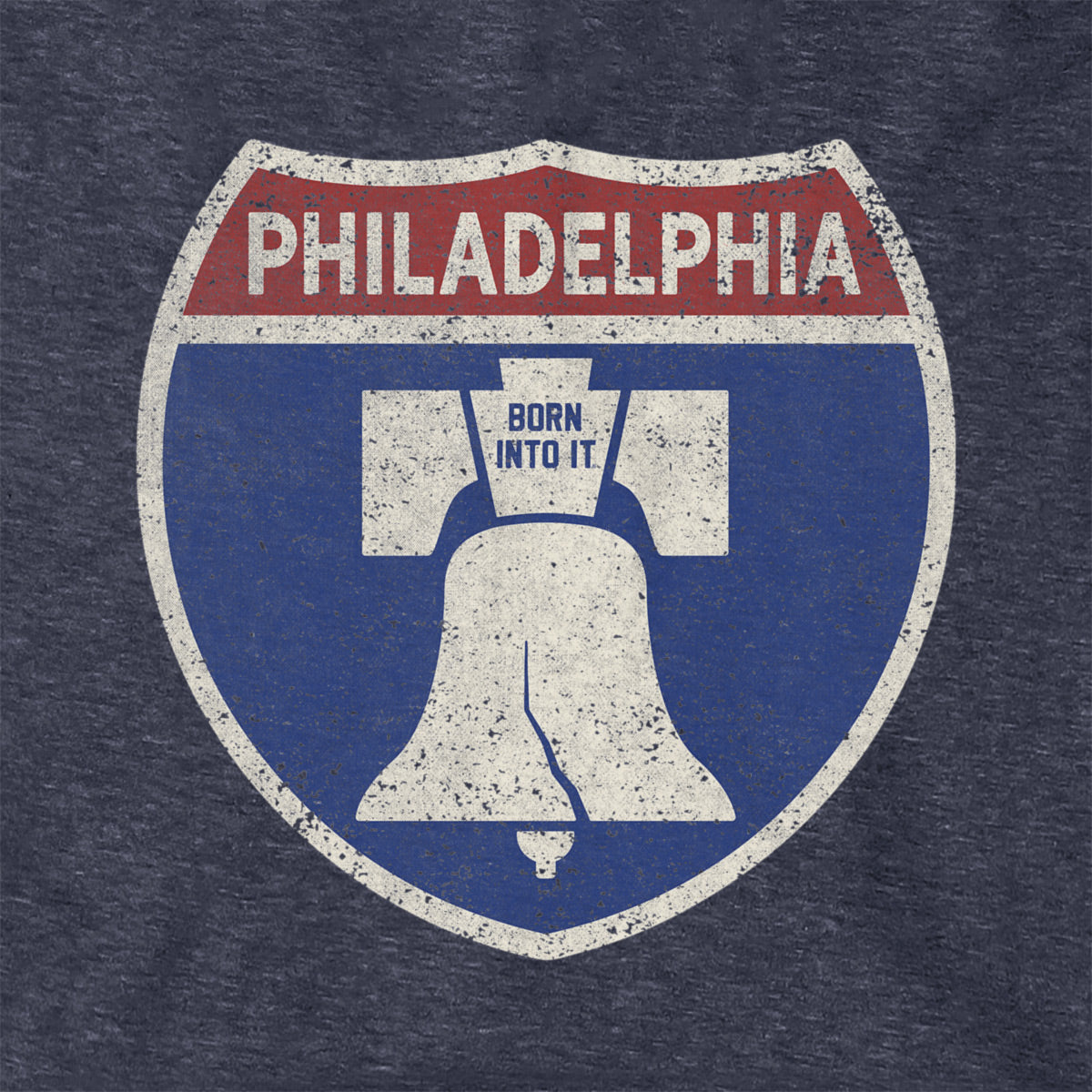 Born Into It Philadelphia Interstate Sign hoodie, a comfortable sweatshirt featuring a bold interstate graphic design.