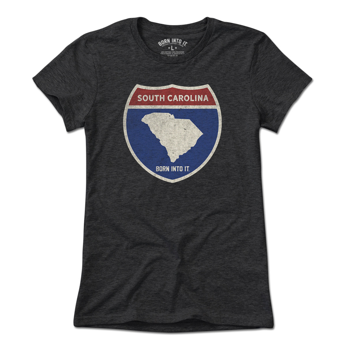 Light green South Carolina Interstate Sign T-Shirt by Born Into It, featuring a highway sign graphic on the front.