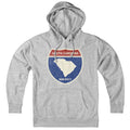 Born Into It South Carolina Interstate Sign hoodie sweatshirt in gray, featuring highway graphics and comfortable fit.