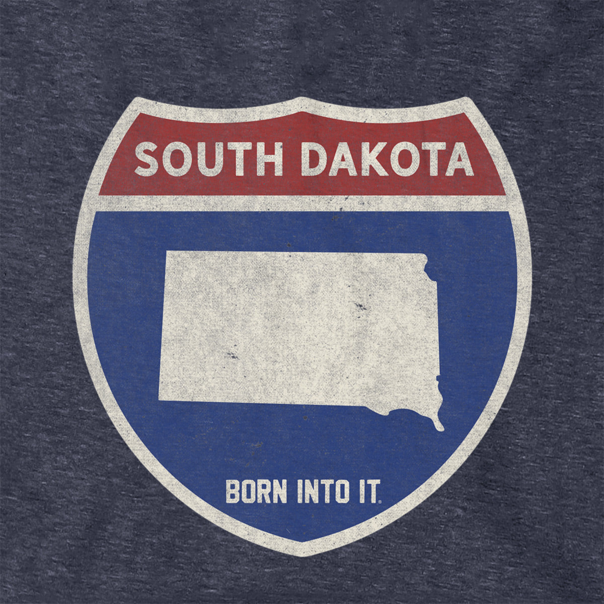 Born Into It South Dakota Interstate Sign hoodie sweatshirt featuring a graphic of the SD interstate route.
