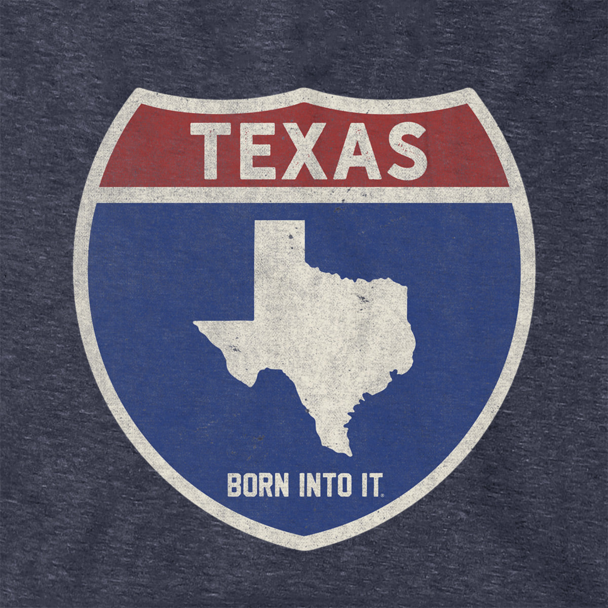 Born Into It Texas Interstate Sign hoodie sweatshirt with Texas map and interstate design, casual and comfortable apparel.