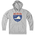 Born Into It Virginia Interstate Sign hoodie sweatshirt in gray with interstate graphic and branding detail.