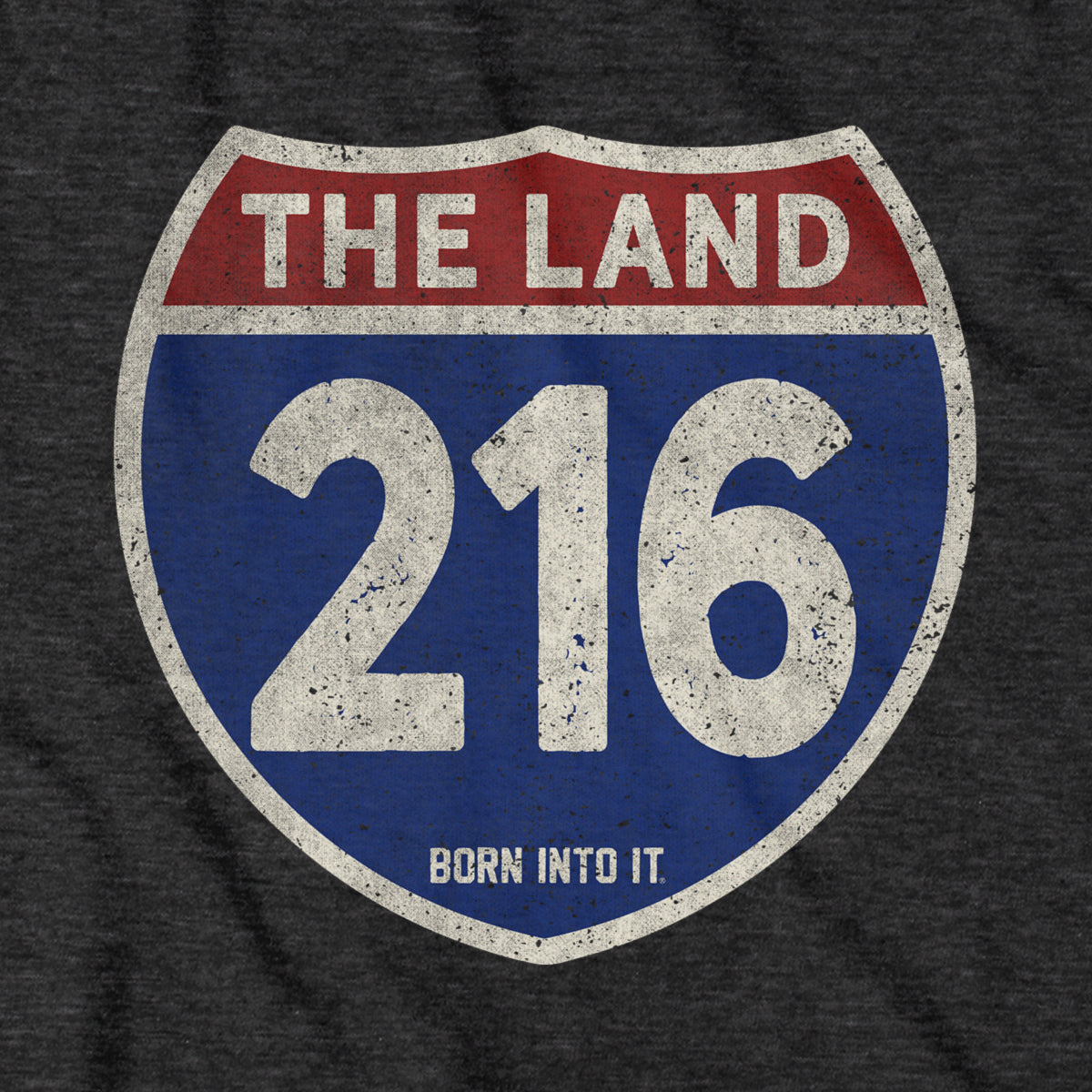 Cleveland "The Land" 216 Interstate Sign T-Shirt