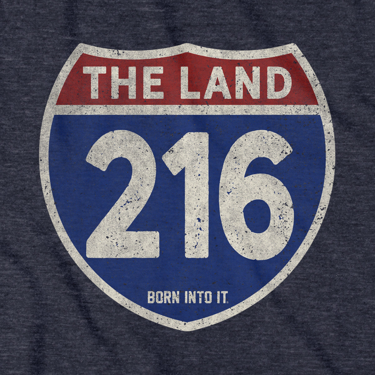 Cleveland "The Land" 216 Interstate Sign T-Shirt