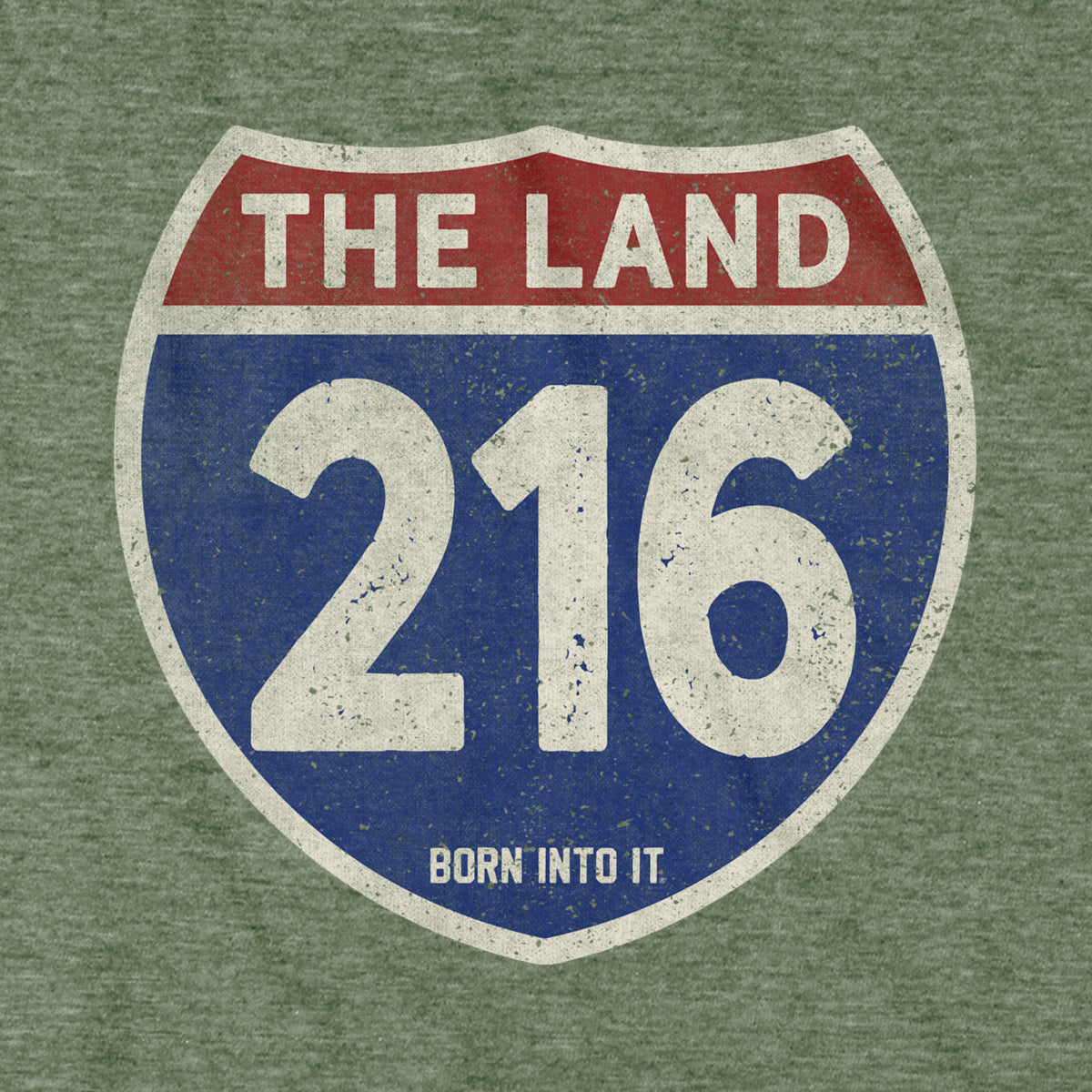 Cleveland "The Land" 216 Interstate Sign T-Shirt