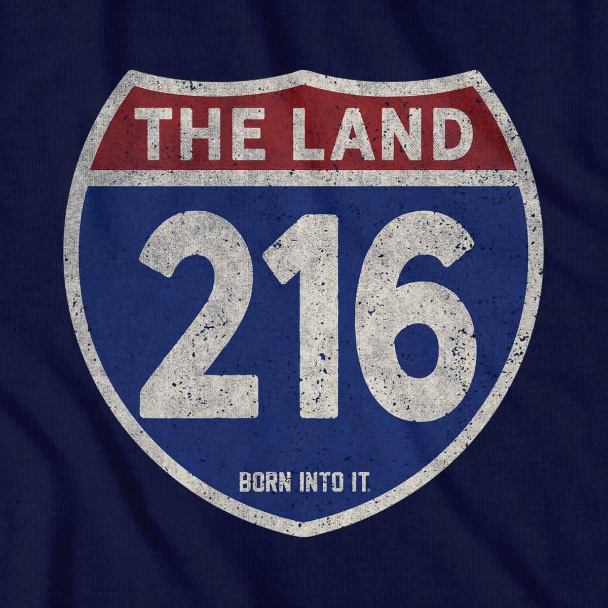Cleveland "The Land" 216 Interstate Sign T-Shirt