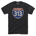 Detroit 313 Interstate Sign T-Shirt