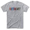 Gray Detroit City Spirit T-Shirt by Born Into It featuring a front graphic design, casual fit, and comfortable cotton fabric.