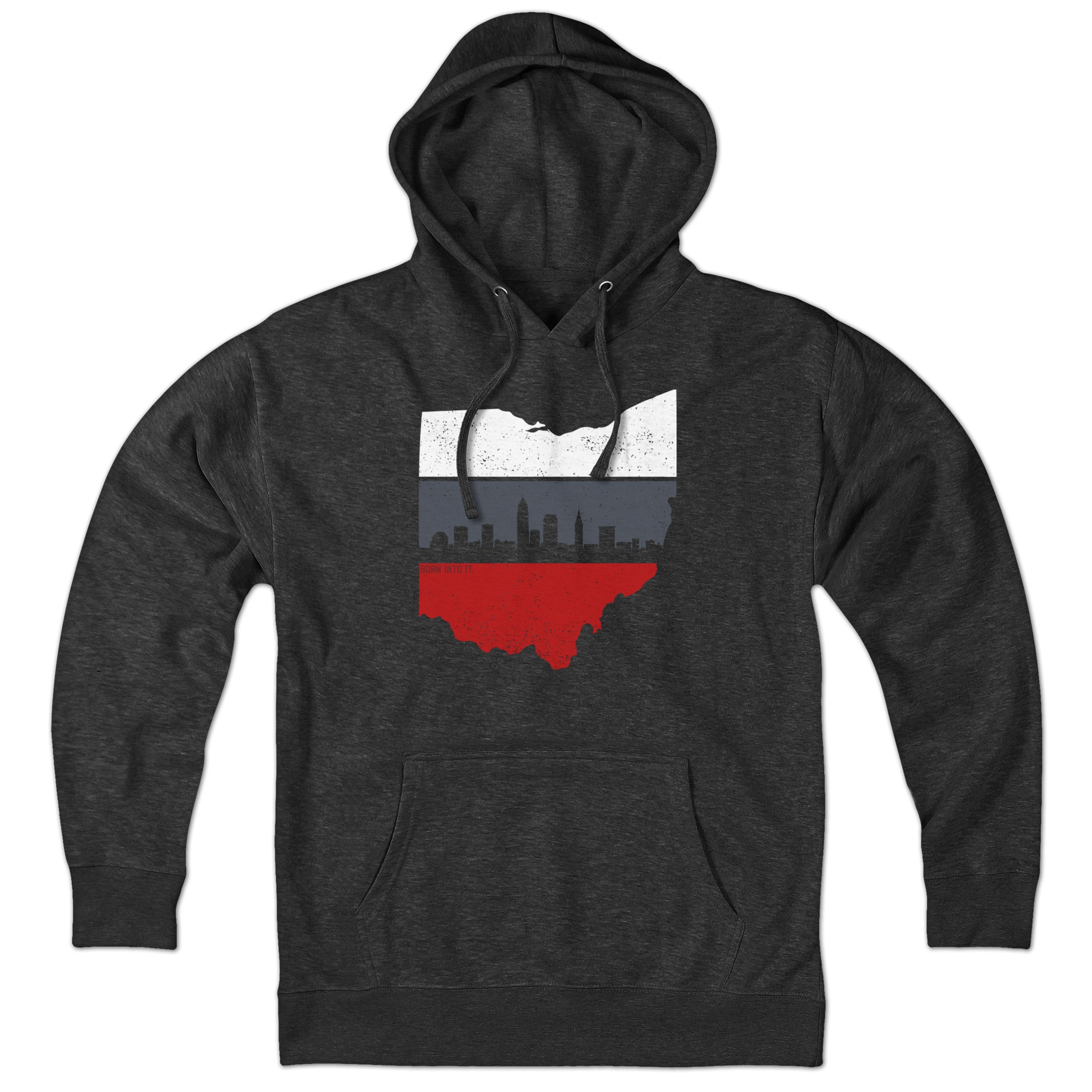 Retro Columbus Ohio Skyline State Shape Hoodie