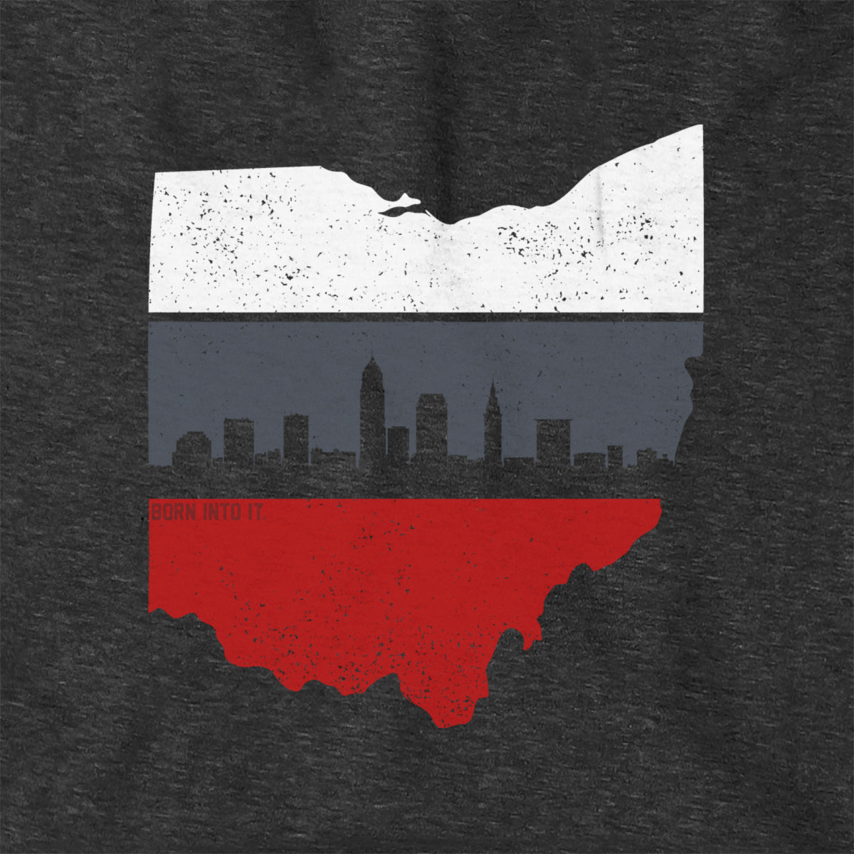 Retro Columbus Ohio Skyline State Shape Hoodie