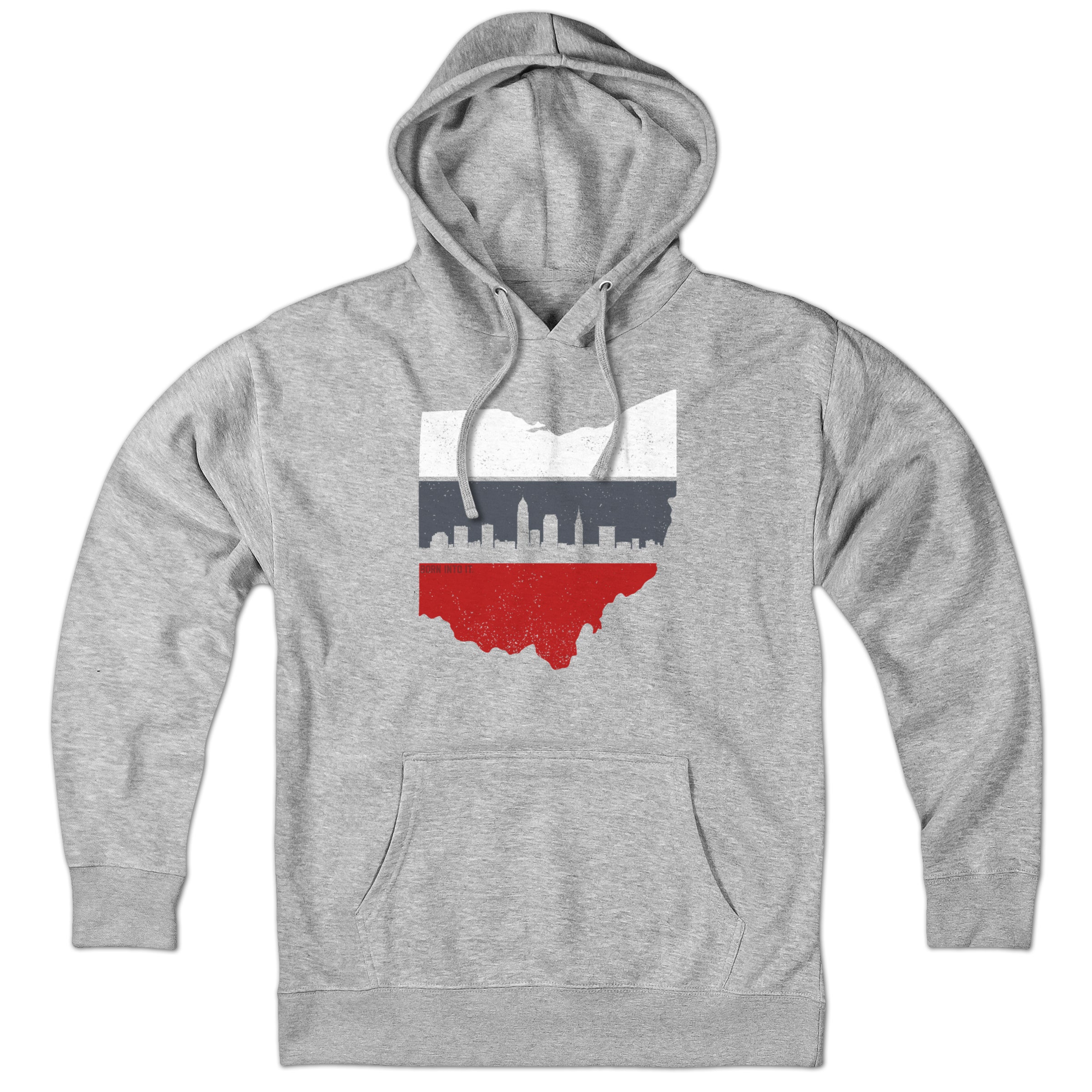 Retro Columbus Ohio Skyline State Shape Hoodie