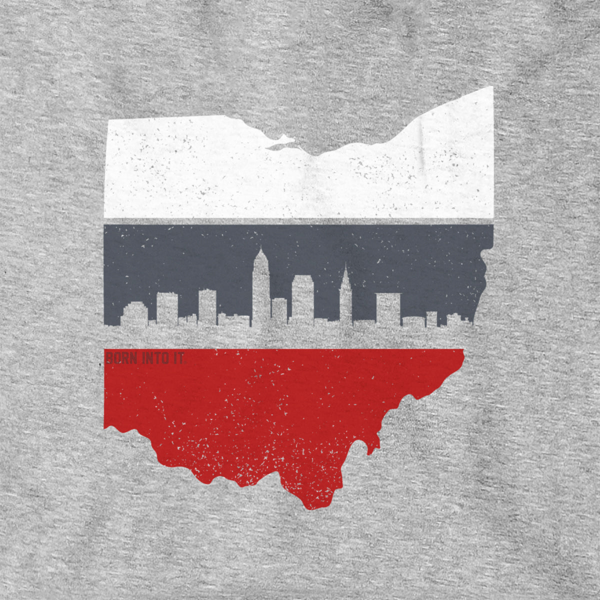 Retro Columbus Ohio Skyline State Shape Hoodie