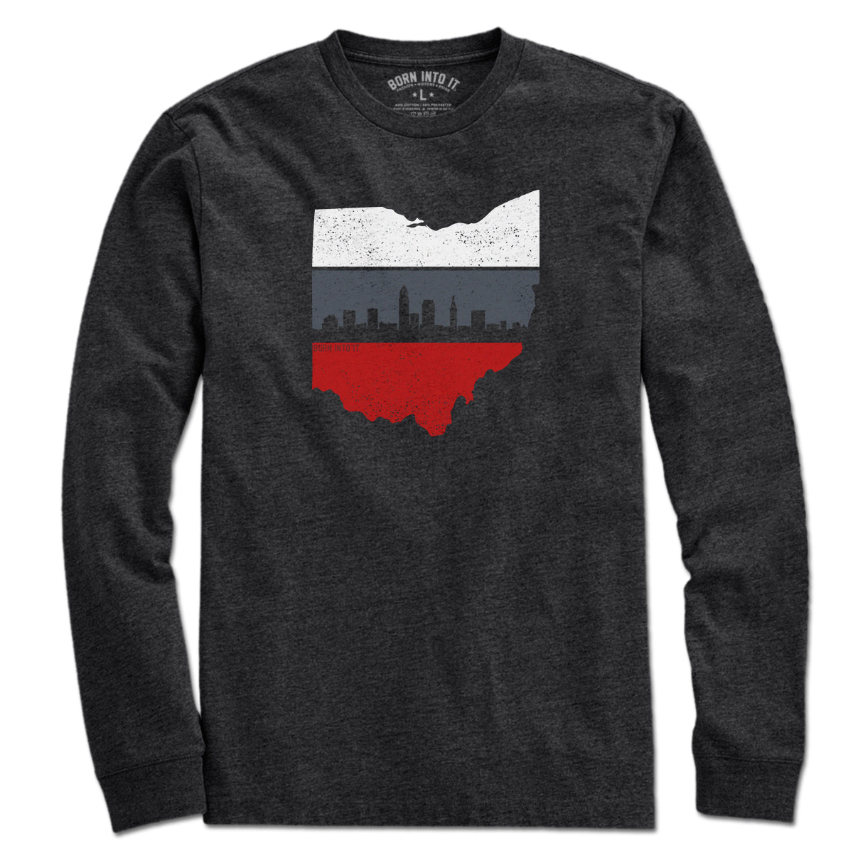 Retro Columbus Ohio Skyline State Shape T-Shirt
