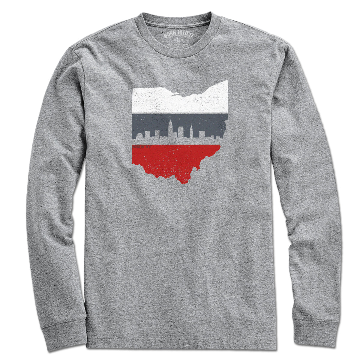 Retro Columbus Ohio Skyline State Shape T-Shirt