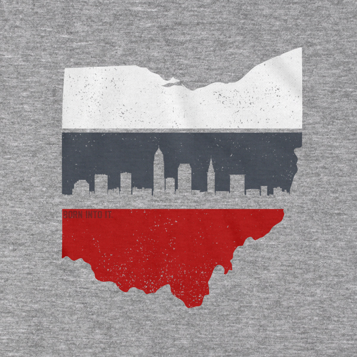 Retro Columbus Ohio Skyline State Shape T-Shirt