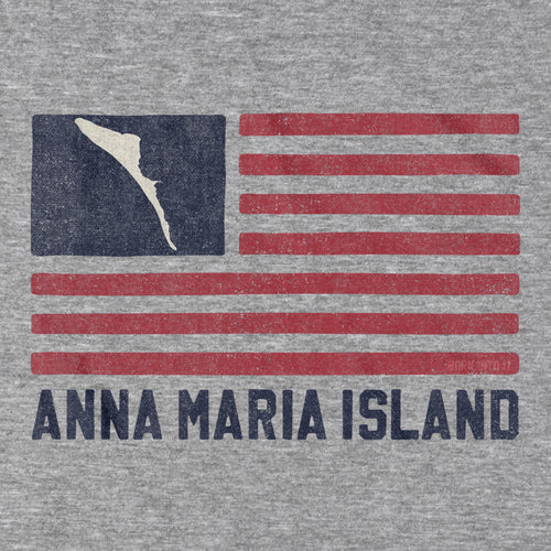 Born Into It Anna Maria Island striped T-shirt featuring blue and white nautical design, casual fit, perfect for beachwear.