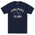 Born Into It Anna Maria Island Keystar Arch T-shirt in navy, featuring a graphic design on the front, casual and stylish.