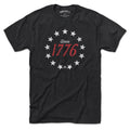 Born Into It 1776 Stardom T-shirt featuring patriotic USA flag design on a casual T-shirt.