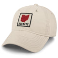 Born Into It Ohio Buckeye Town Square Dad Hat, adjustable hat featuring embroidered Buckeye design and classic style.