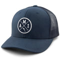 Born Into It Anna Marie Island Crossroads snapback trucker hat with embroidered logo and adjustable snap closure, stylish and casual.