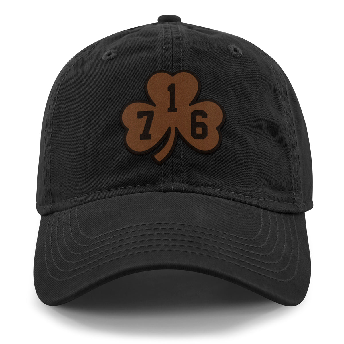 Buffalo 716 Shamrock Leather Patch Dad Hat