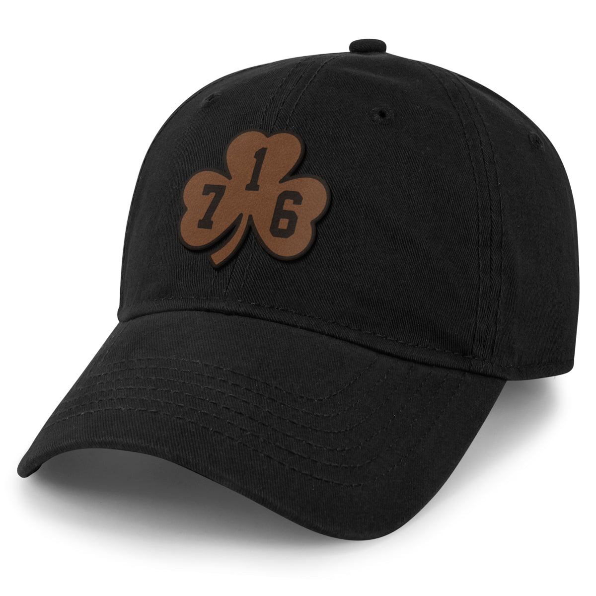 Buffalo 716 Shamrock Leather Patch Dad Hat