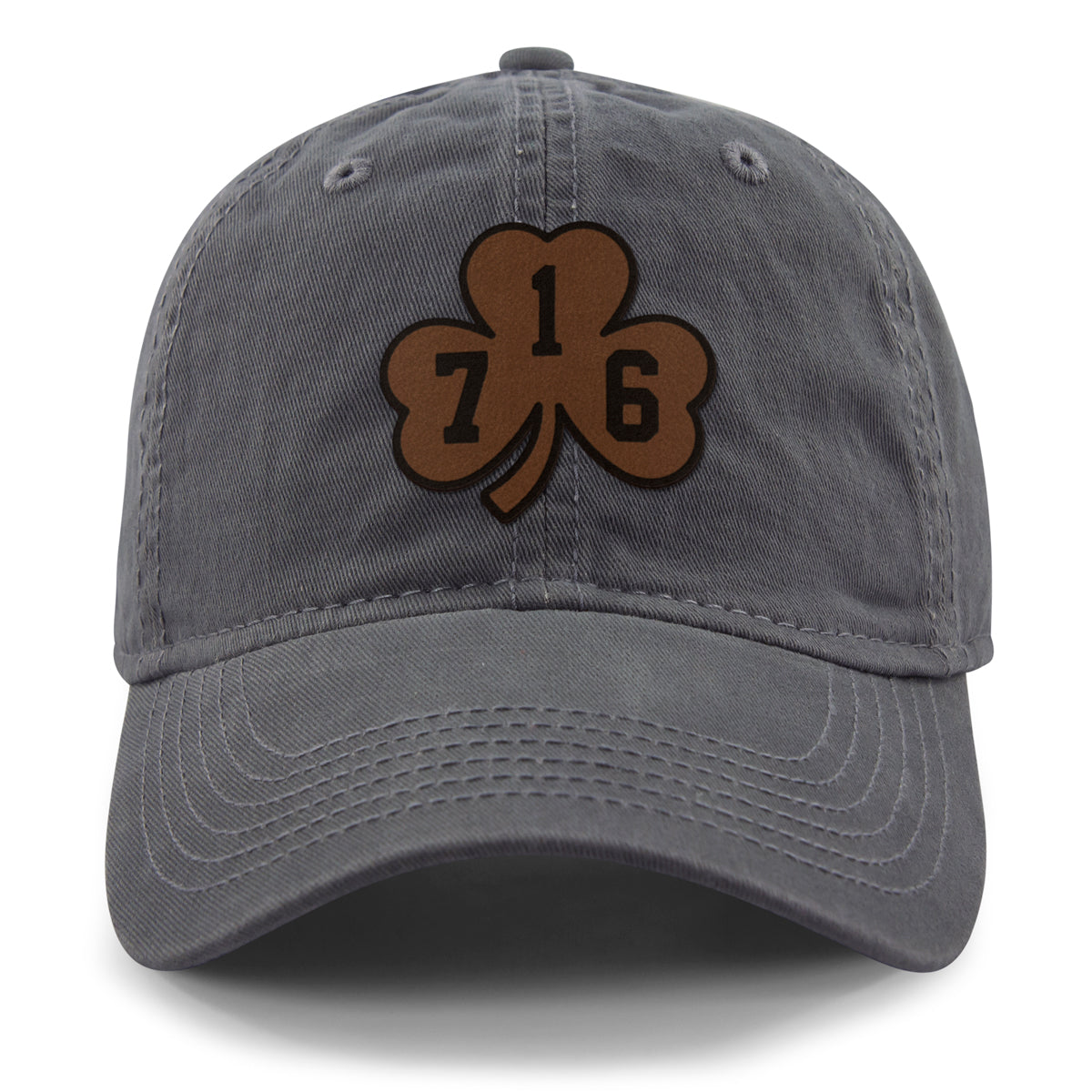 Buffalo 716 Shamrock Leather Patch Dad Hat