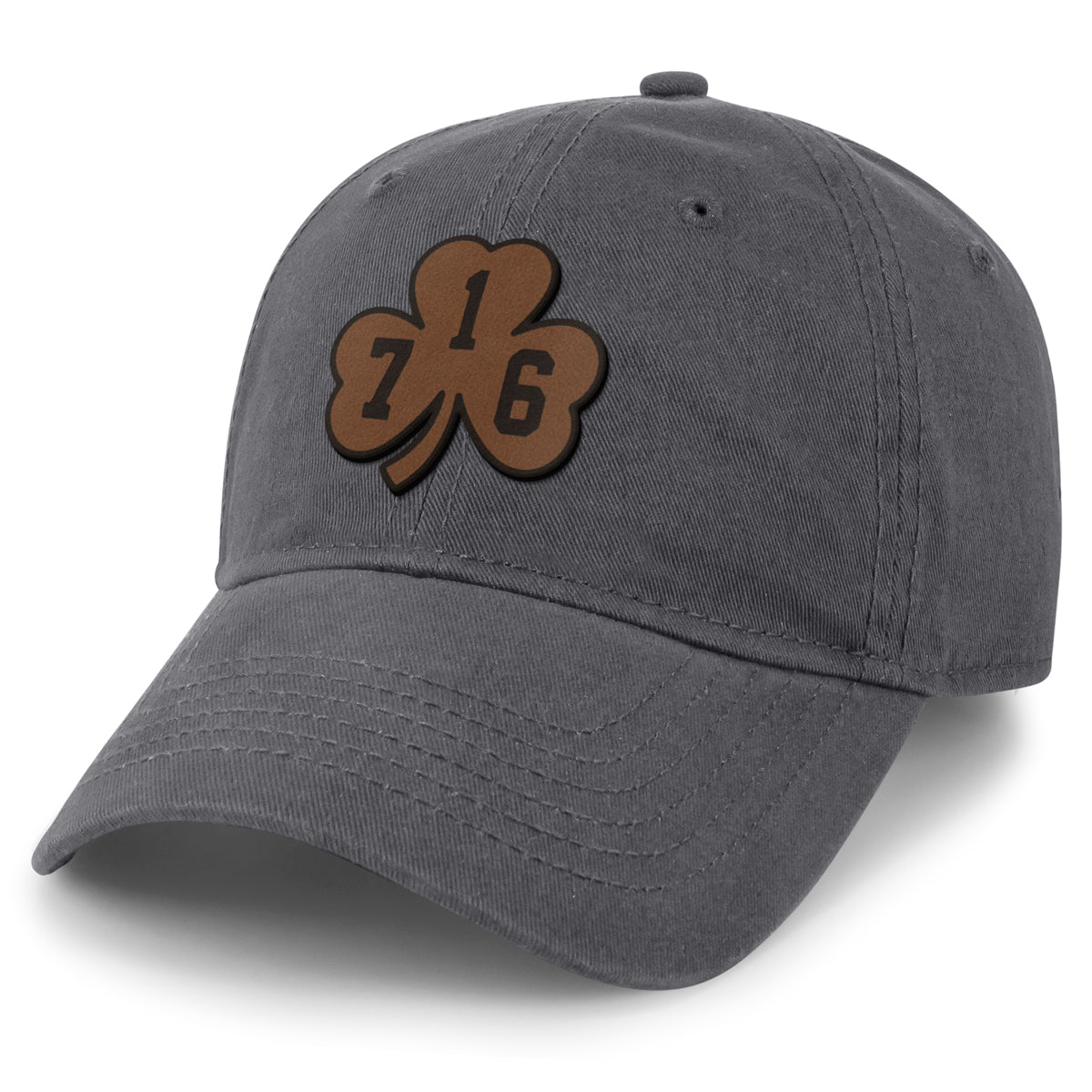 Buffalo 716 Shamrock Leather Patch Dad Hat