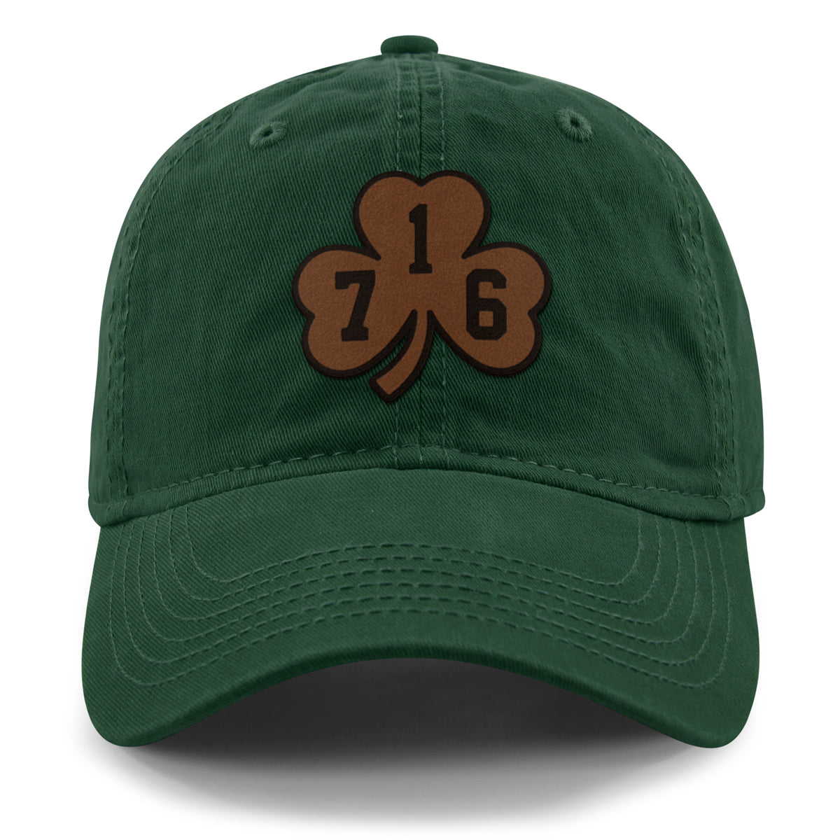 Buffalo 716 Shamrock Leather Patch Dad Hat