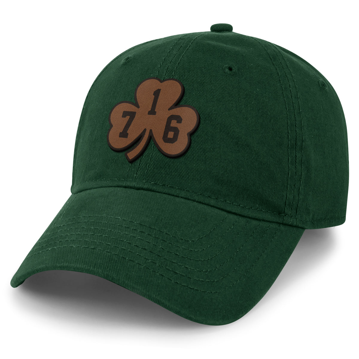 Buffalo 716 Shamrock Leather Patch Dad Hat