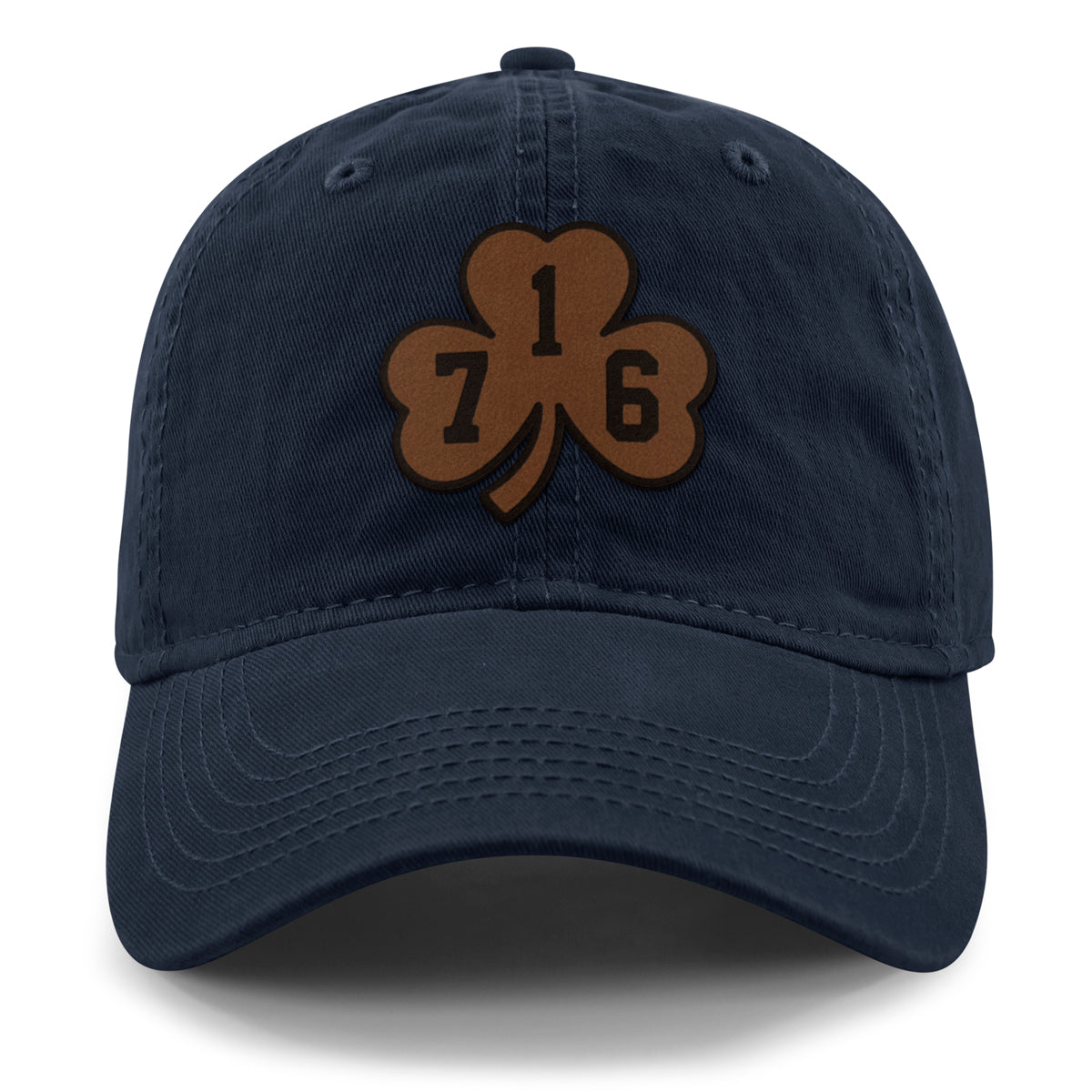 Buffalo 716 Shamrock Leather Patch Dad Hat