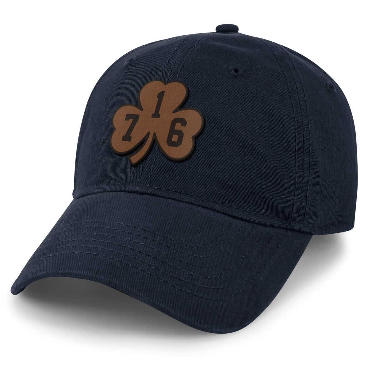 Buffalo 716 Shamrock Leather Patch Dad Hat