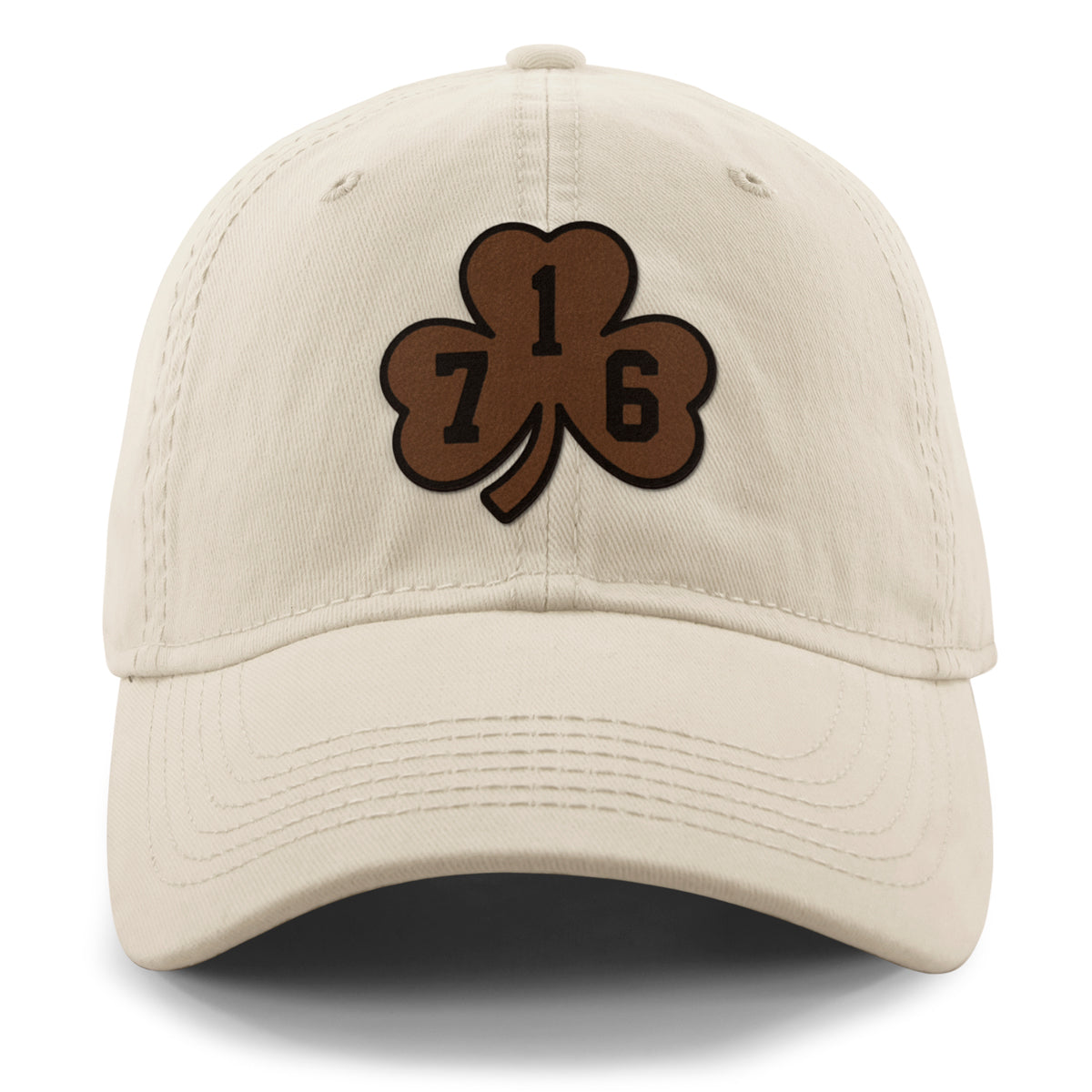 Buffalo 716 Shamrock Leather Patch Dad Hat