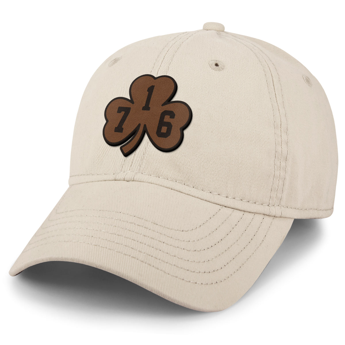 Buffalo 716 Shamrock Leather Patch Dad Hat