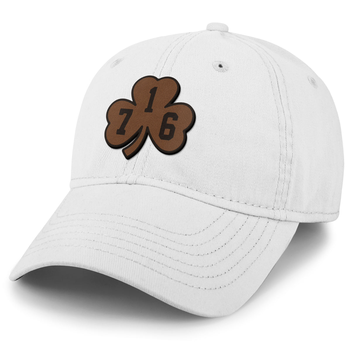 Buffalo 716 Shamrock Leather Patch Dad Hat