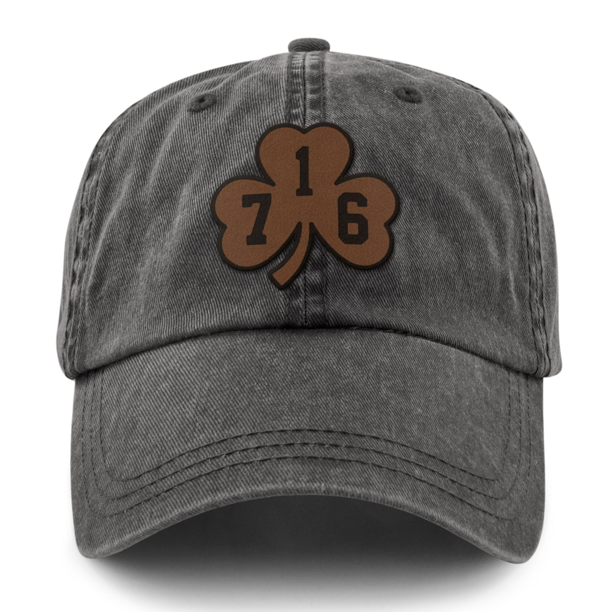 Buffalo 716 Shamrock Leather Patch Dad Hat