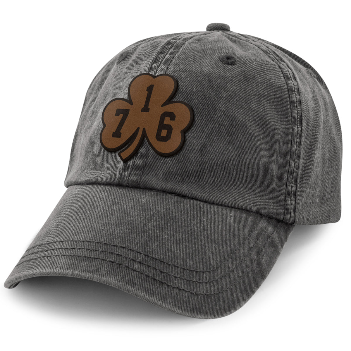 Buffalo 716 Shamrock Leather Patch Dad Hat