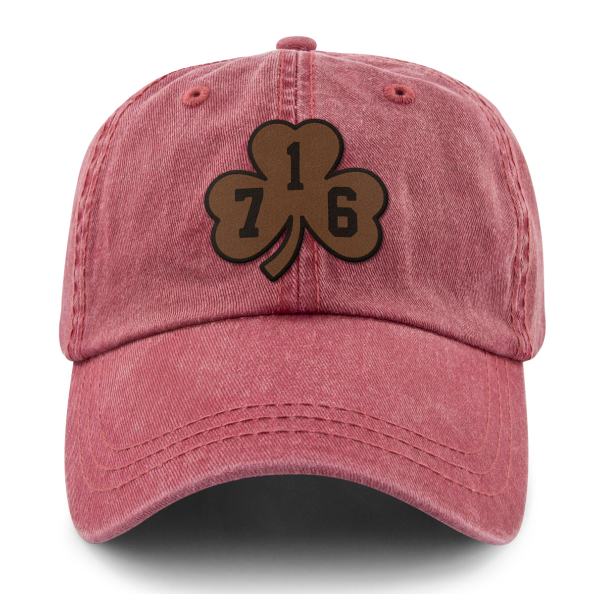 Buffalo 716 Shamrock Leather Patch Dad Hat