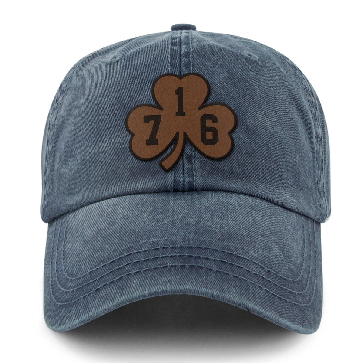 Buffalo 716 Shamrock Leather Patch Dad Hat