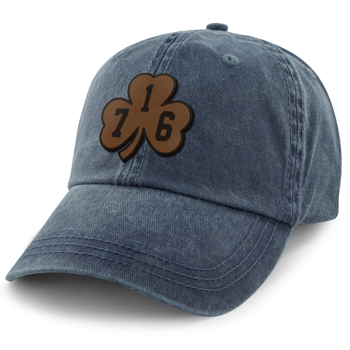 Buffalo 716 Shamrock Leather Patch Dad Hat