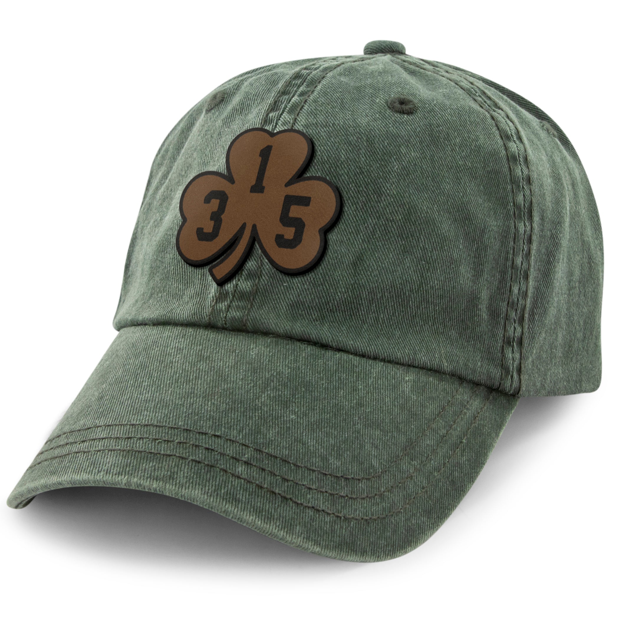 Syracuse 315 Shamrock Leather Patch Dad Hat