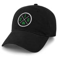 Black Cleveland 216 Shamrock Crossroads Dad Hat by Born Into It, featuring embroidered shamrock and crossroad design on the front.